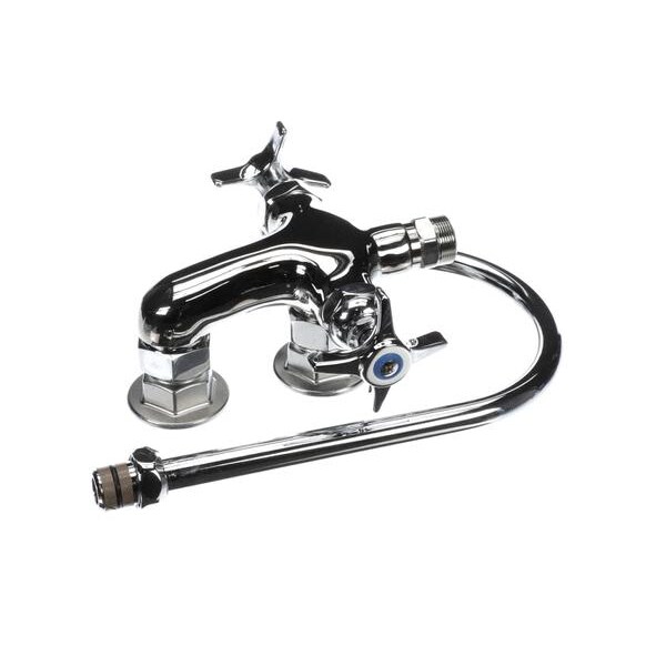 Vertical Double Pantry Faucet, Wall Mount, Swivel